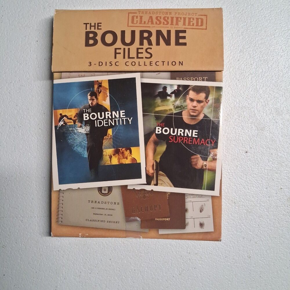 The Bourne Files: 3 Disc Collection (DVD, 2007, 3-Disc Set) USED